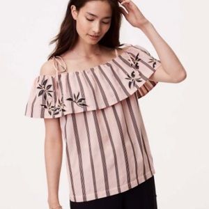 Loft Orchid cold shoulder top